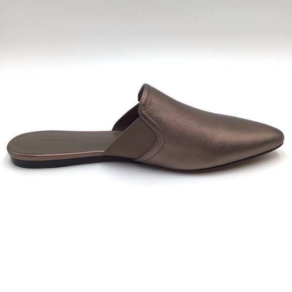 🔴SOLD🔴New Vince Nadette Bronze Leather Slide mules flat shoes 8.5 M - Picture 6 of 10